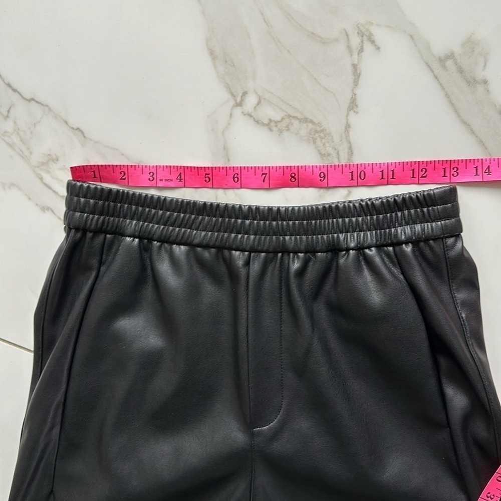 NWOT ZARA faux leather jogger pants black joggers Size small - Picture 5 of 12